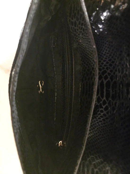 Michael Kors Black Snake-Embossed Leather Shoulder Bag - Picture 10 of 14